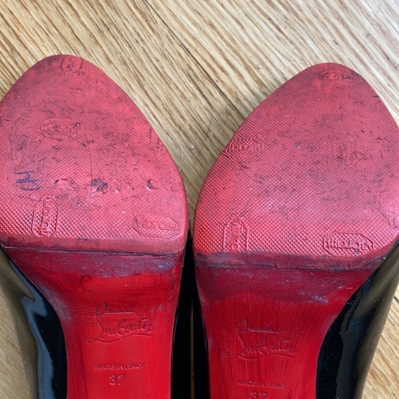 Pre-owned Christian Louboutin Peep Toe Heels, Size 37 - Picture 6 of 8